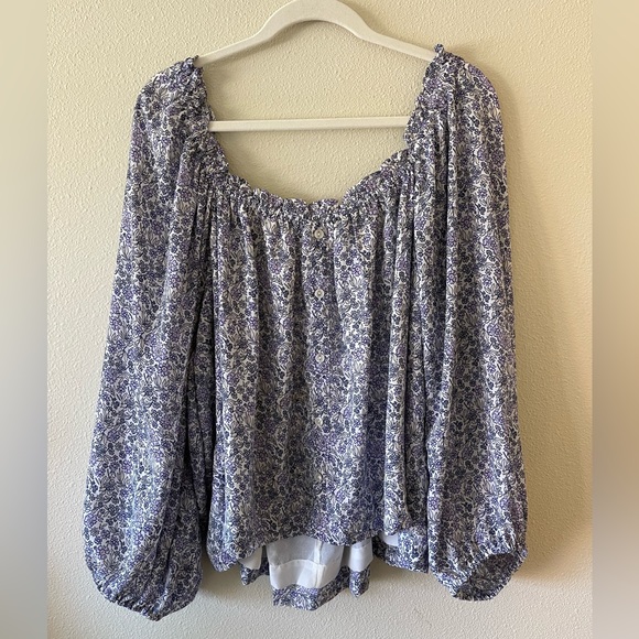 AMERICAN EAGLE FLOWY CROP BLOUSE - Picture 1 of 4